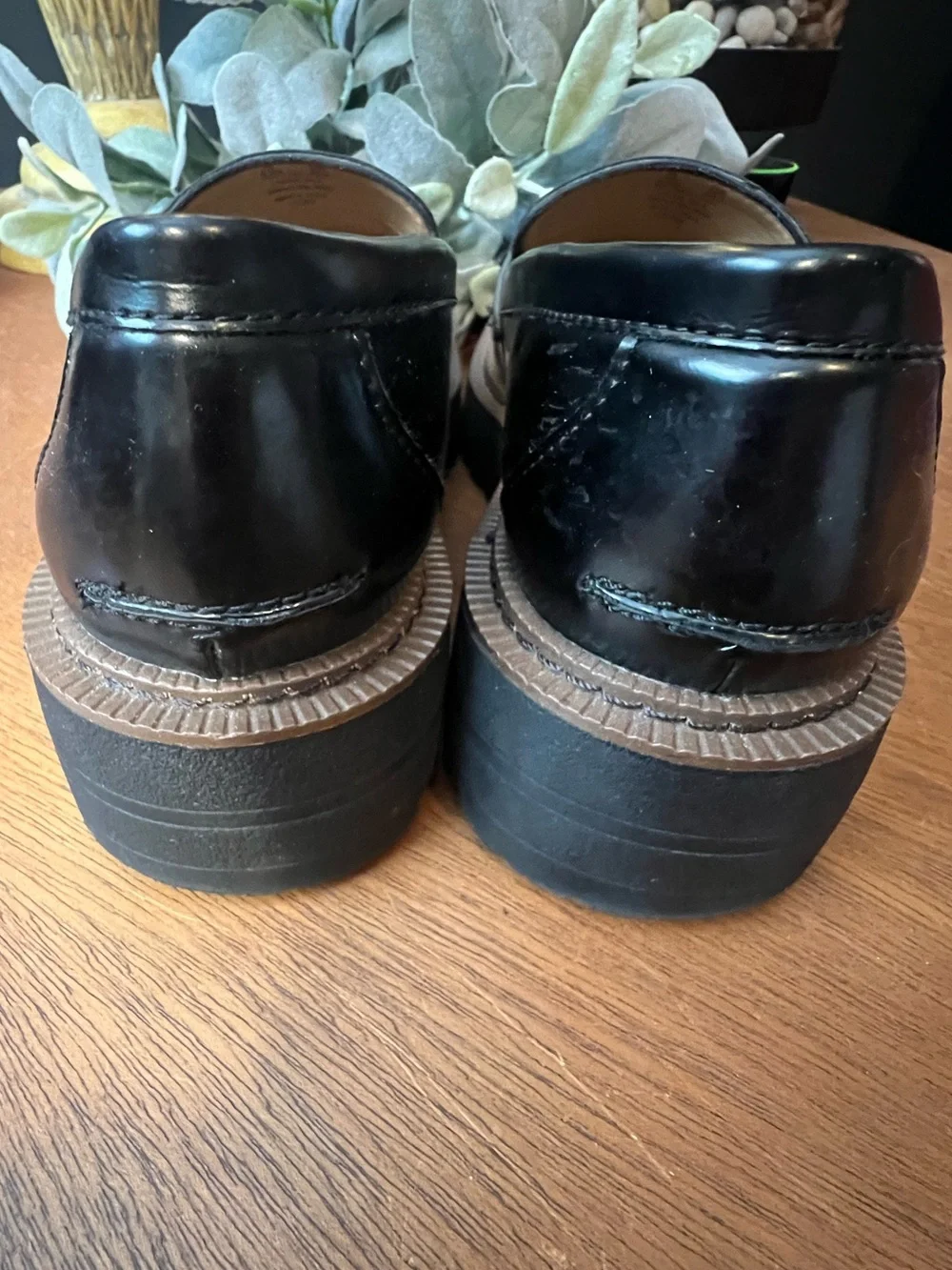 SAM EDELMAN Laurs Platform Loafer Lug Sole Horsebit Gold Slip On Patent Leather